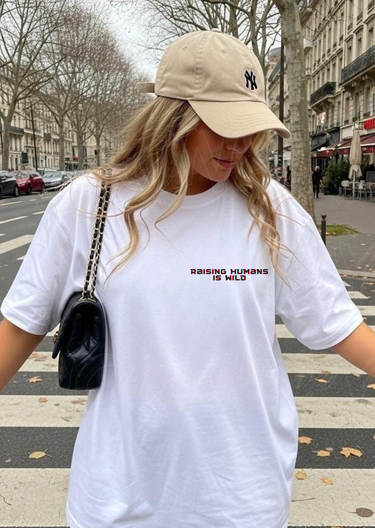 Raising Humans Is Wild T-Shirt | Embroidered Tee for Moms