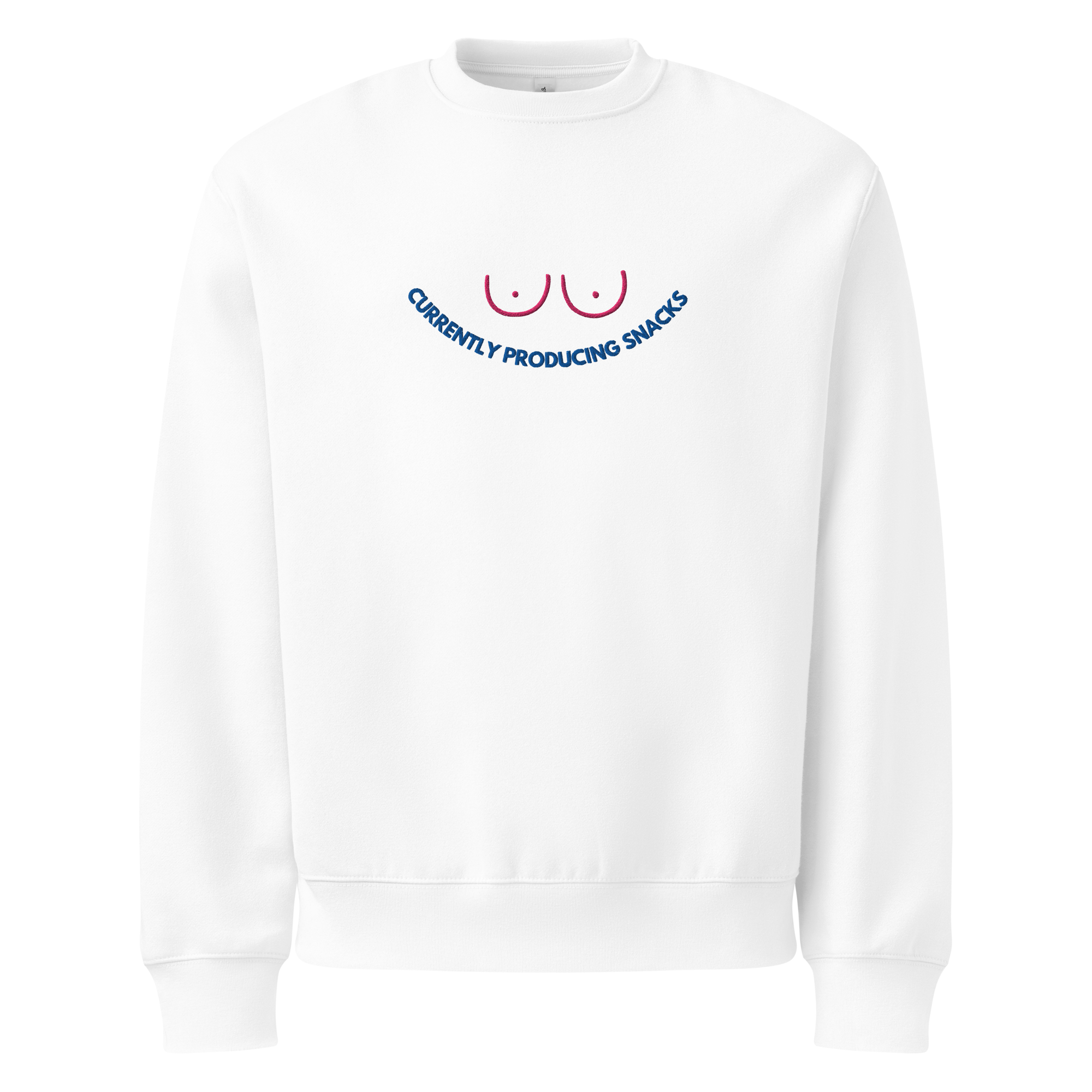 Currently Producing Snacks Sweatshirt | Embroidered Crewneck for Moms